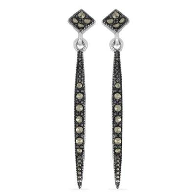 BUY  NATURAL AUSTRIAN MARCASITE GEMSTONE EARRINGS IN 925 SILVER